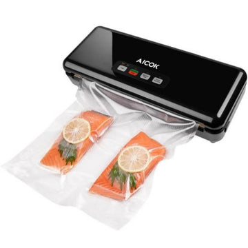 Aicok Vacuum Sealer Machine 3 In 1 Automatic / Manual Food Saver One-Touch Vacuum Air Sealing System Dry / Moist Food Modes with Cutter & a Vacuum Roll, 110W - Imported from UK